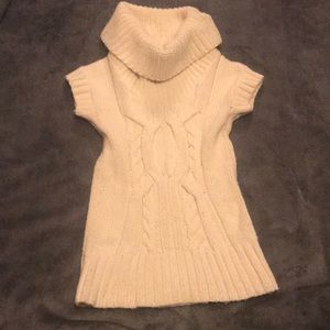 Cowl Neck light cable knit short sleeve sweater